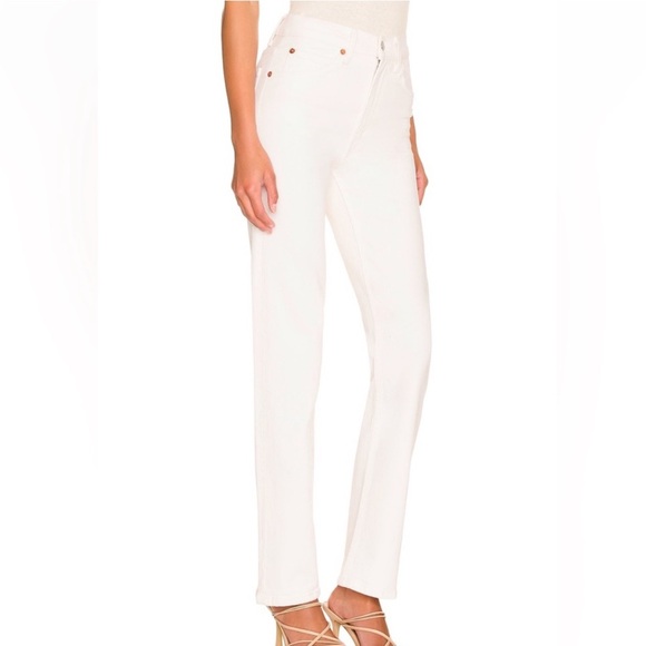 NWT Re/Done High Rise Stove Pipe in white sz 28 - Picture 3 of 10